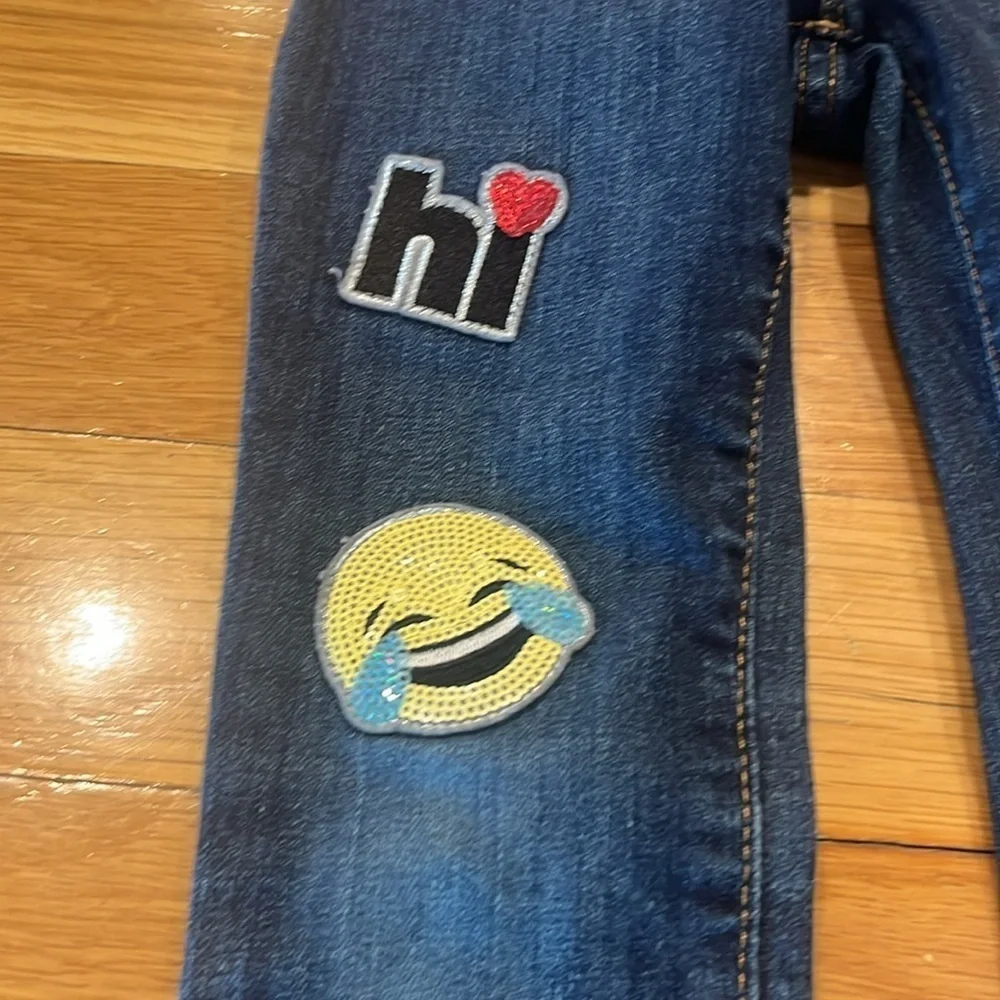 Gap kids girls legging jeans with cut patches size 6 regular .